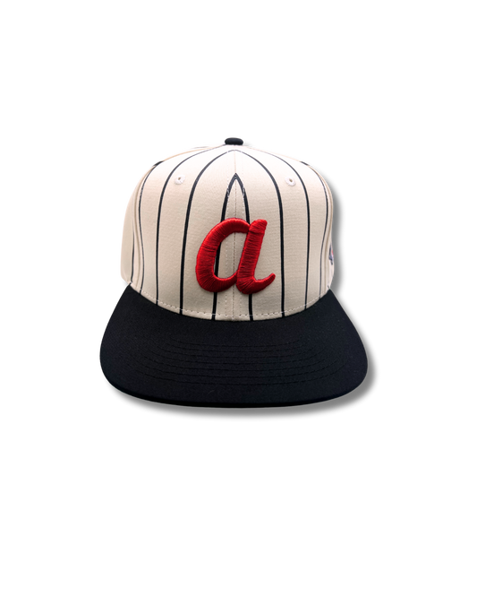 Pinstripe Black and Red Baseball Cap