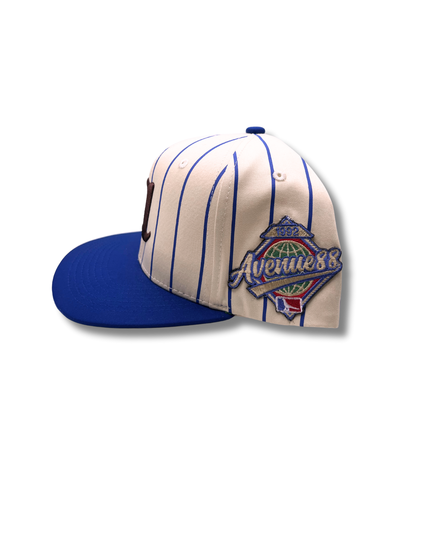 Pinstripe Royal Blue and Brown Baseball Cap