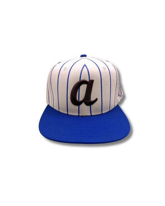 Pinstripe Royal Blue and  Brown Baseball Cap