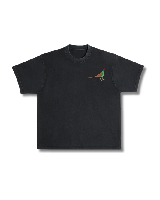 Vintage black green pheasant t- shirt