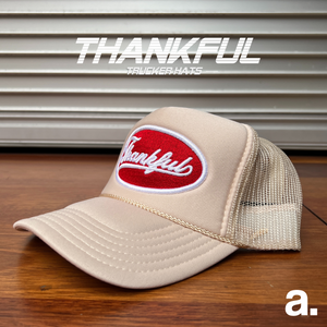 Cream Thankful trucker hat
