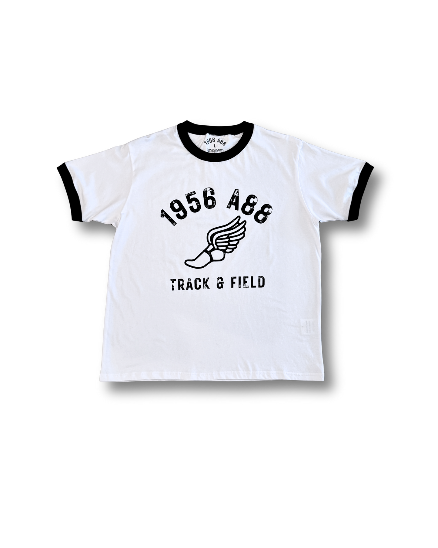 1956 A88 Black & white ringer T-Shirt