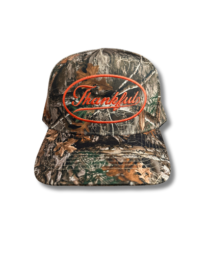 Leaf Camouflage Thankful Hat Orange