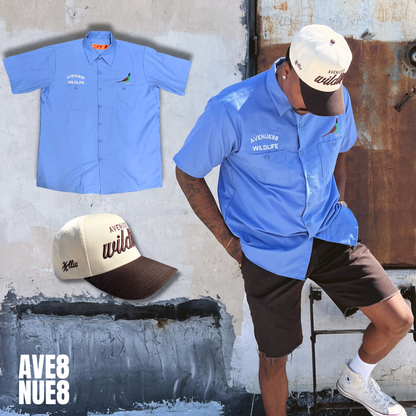 Avenue88 wildlife Light blue workmen shirt