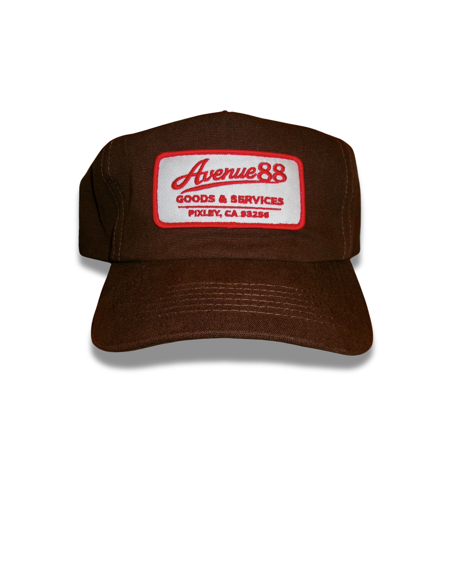 Brown vintage inspired patch logo hat