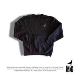 Black wildlife pheasant crew neck