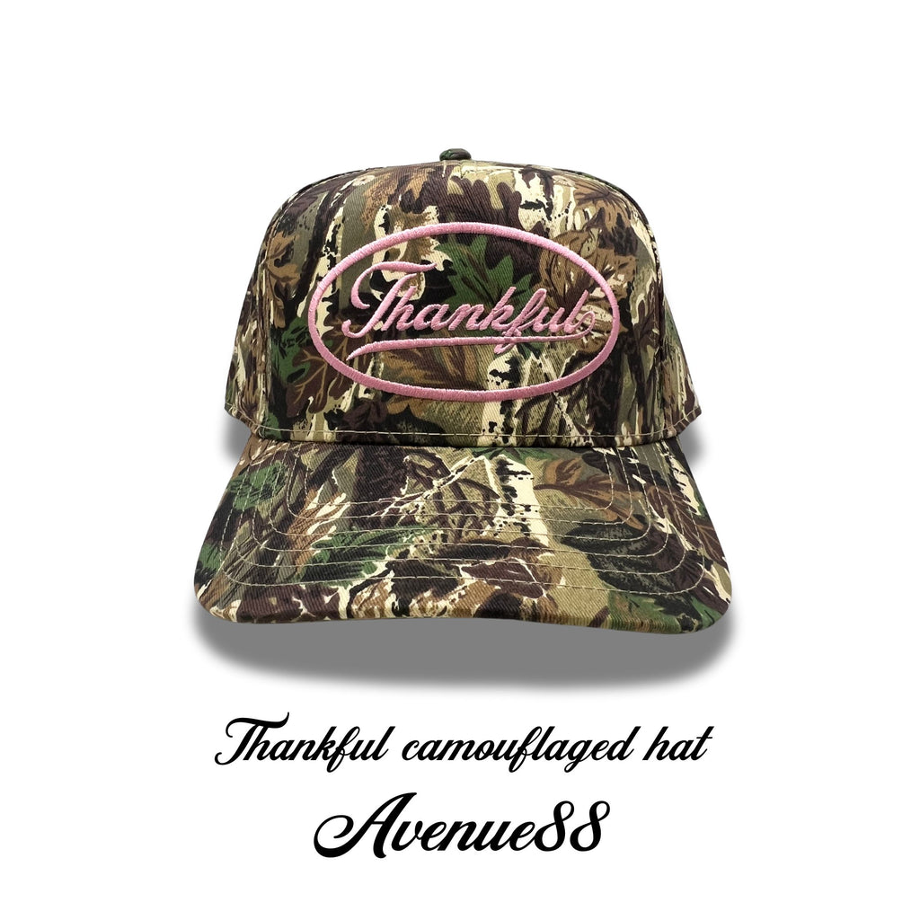 Pink Thankful camouflage hat