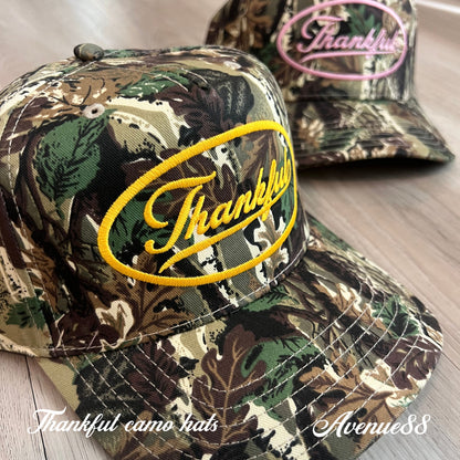 Pink Thankful camouflage hat