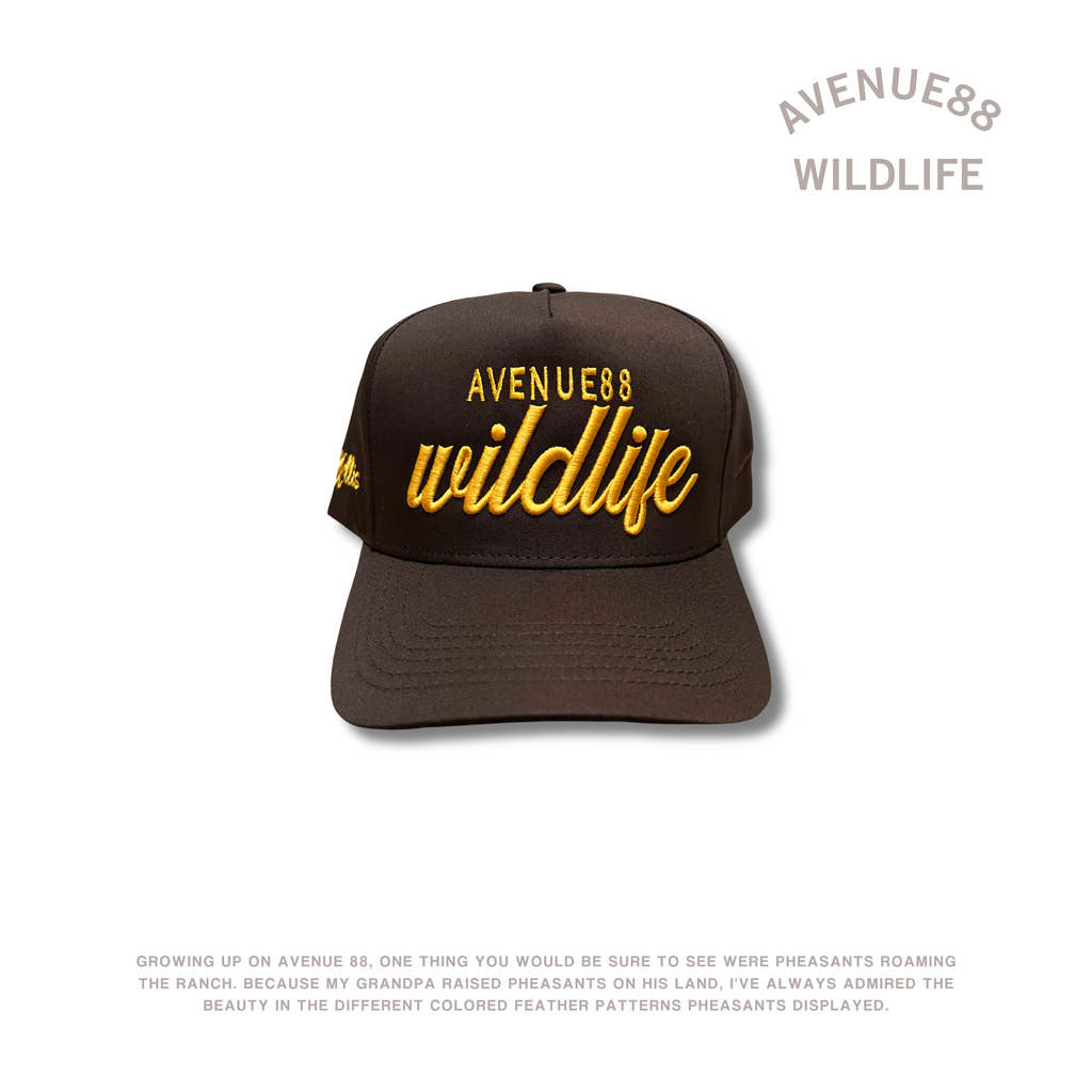 Brown & Yellow wildlife baseball cap (snapback)