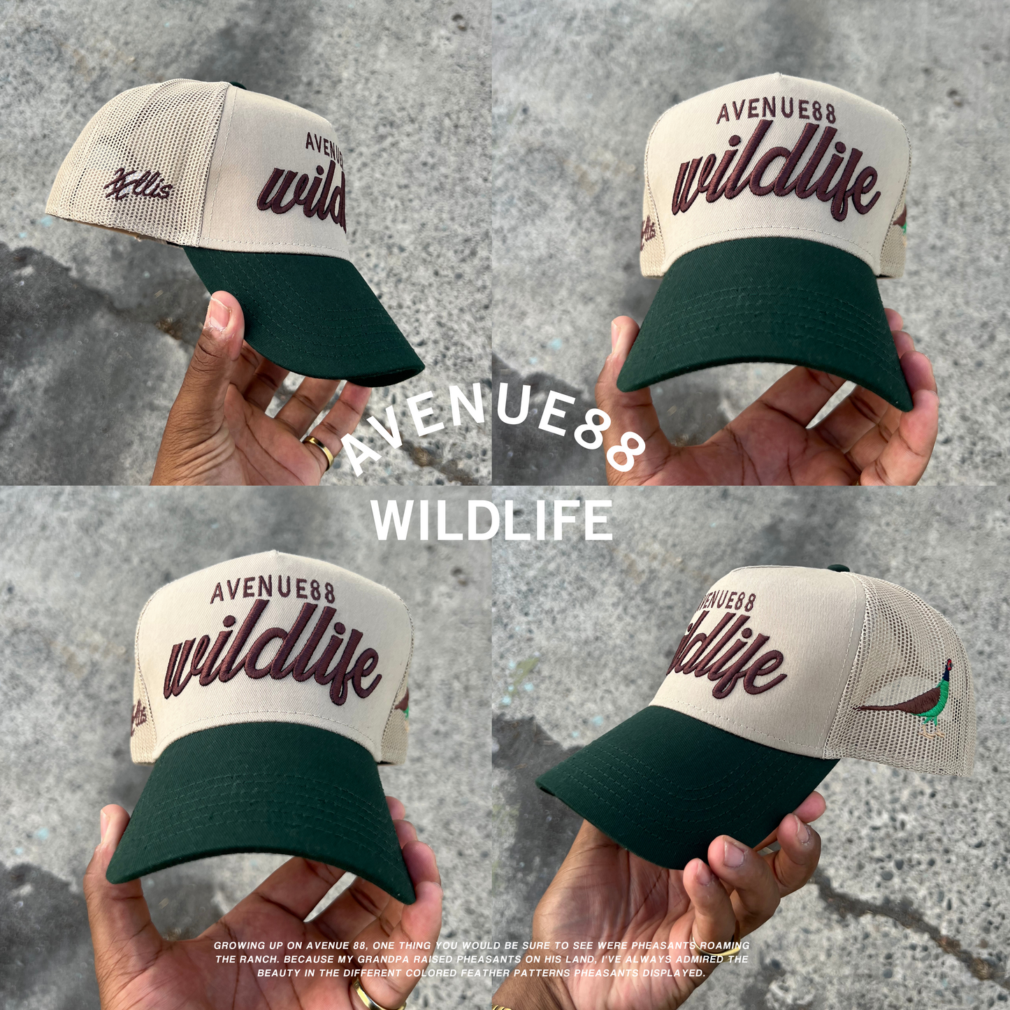 Avenue88 wildlife 5 Panel Mesh Back Trucker Hat