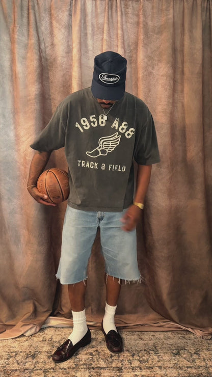 Vintage Black 1956 A88 Track & Field T shirt