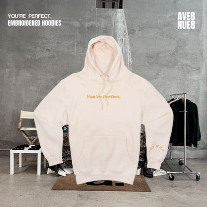 You’re Perfect embroidered hoodie cream