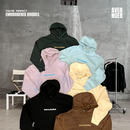 You’re Perfect embroidered hoodie cream
